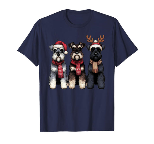 Santa Reindeer Schnauzer Christmas Dachshund Lover Pajama T-Shirt
