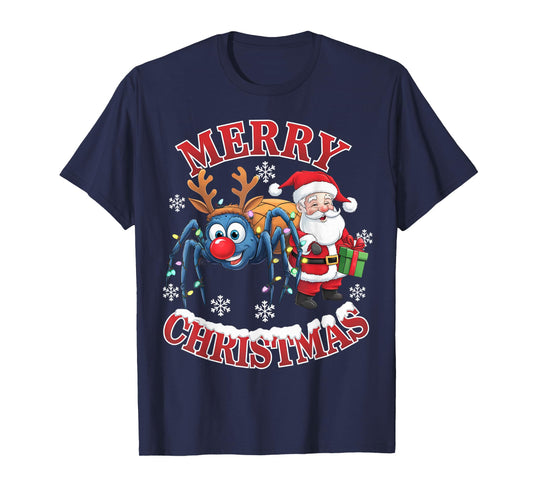 Cute Xmas Spider Santa on Spider Christmas T-Shirt