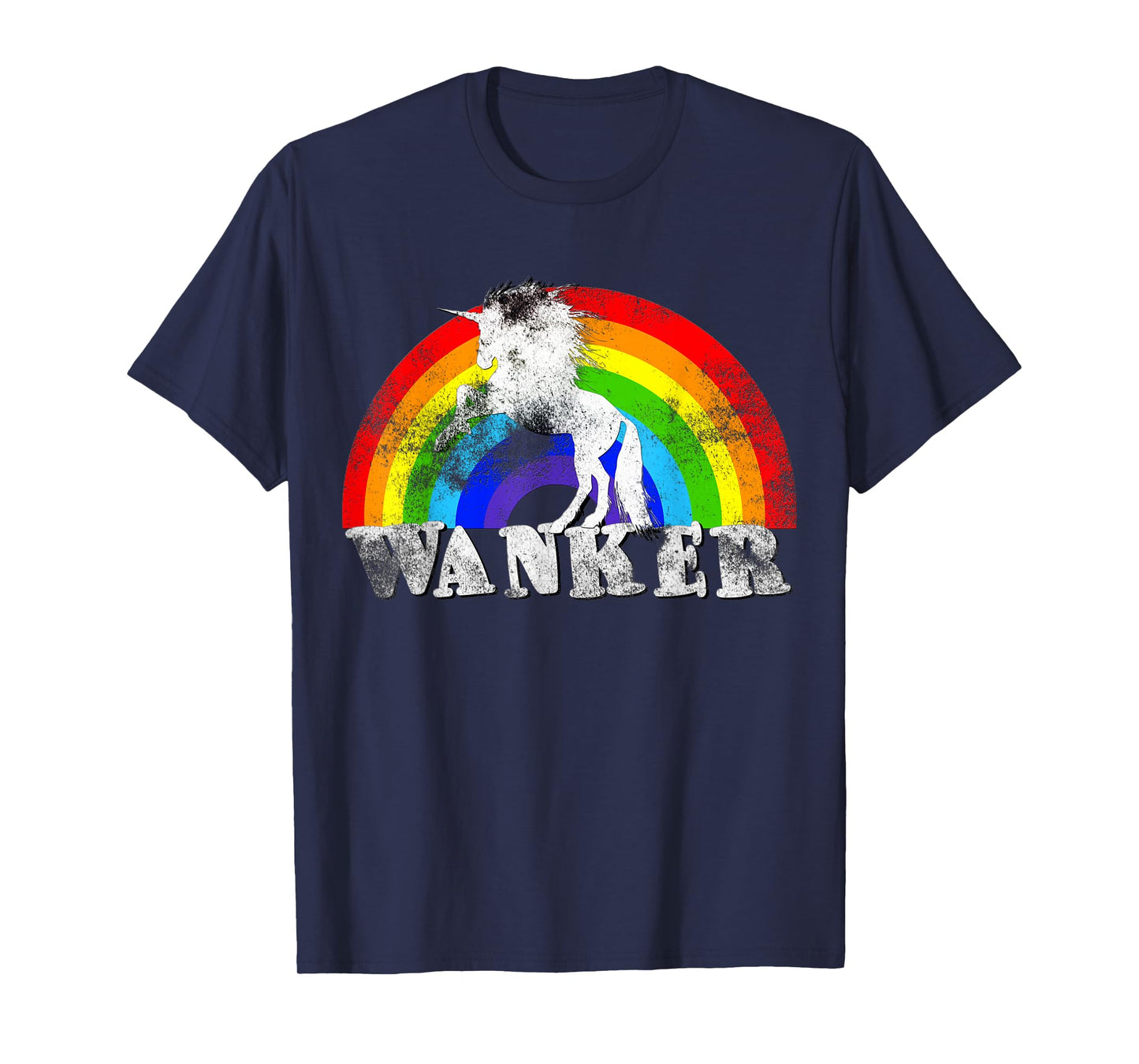 Unicorn Wanker T Shirt - Funny Rainbow T-shirt Tee T-Shirt