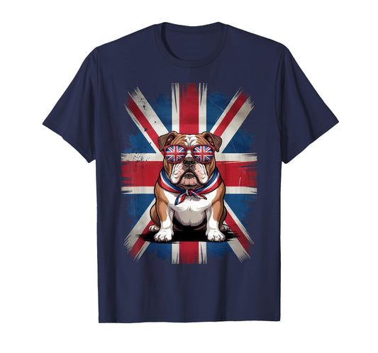 English Bulldog UK Flag Union Jack Women Men UK British Flag T-Shirt