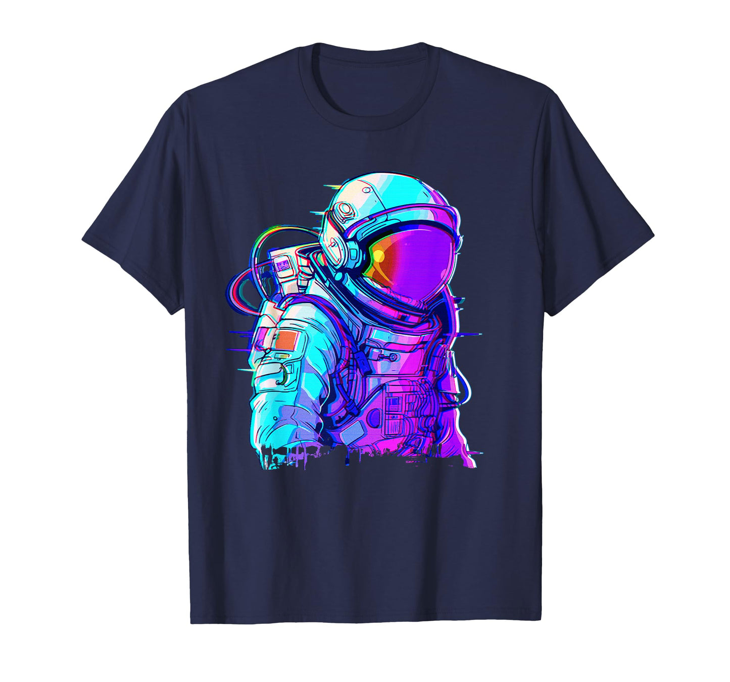 Cyber Astronaut Vaporwave Aesthetic Galaxy Art Space Man- T-Shirt