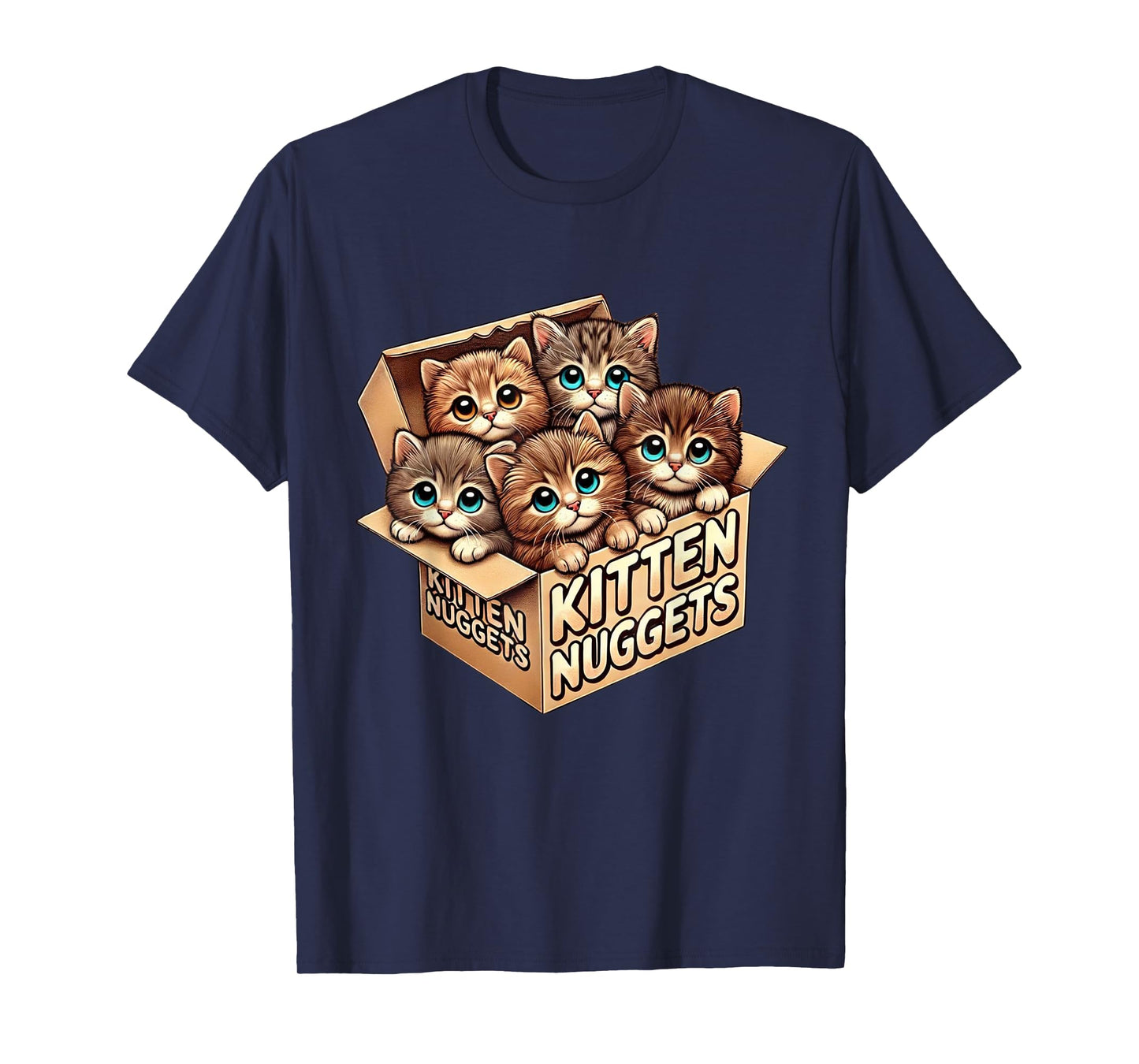 Kitten Nuggets Food Pun Cat Lover Gifts Chicken Nuggets Tea Men Women Kids T-Shirt