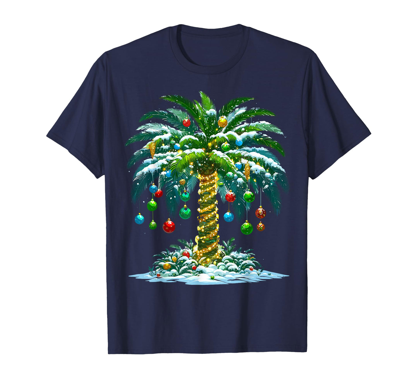 Christmas Palm Tree Hawaiian Tropical Xmas T-Shirt