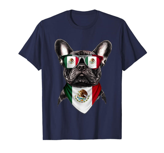 Mexican Flag American French Bulldog Heritage Mexico T-Shirt