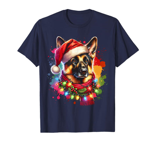 Christmas German Shepherd Xmas Shepherd Mom Dog Lover Womens T-Shirt