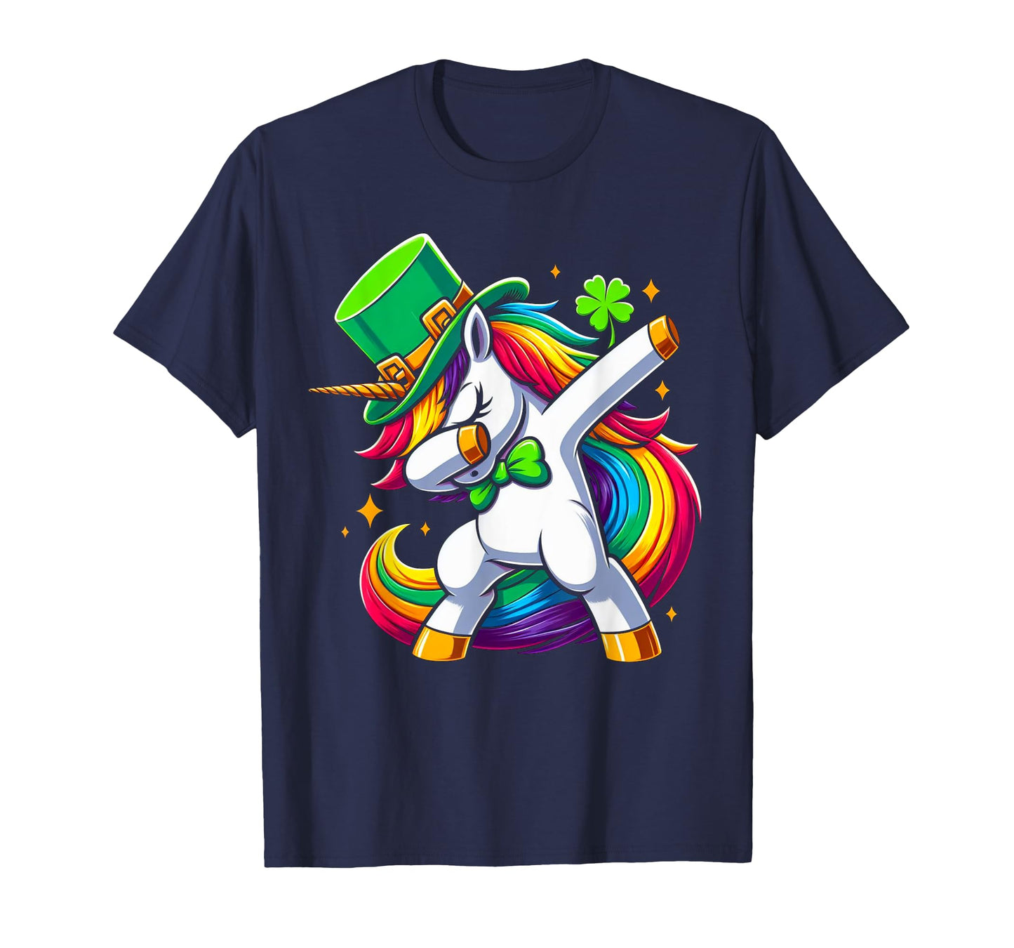 St Patricks Day Girls Dabbing Unicorn Leprechaun Lepricorn T-Shirt