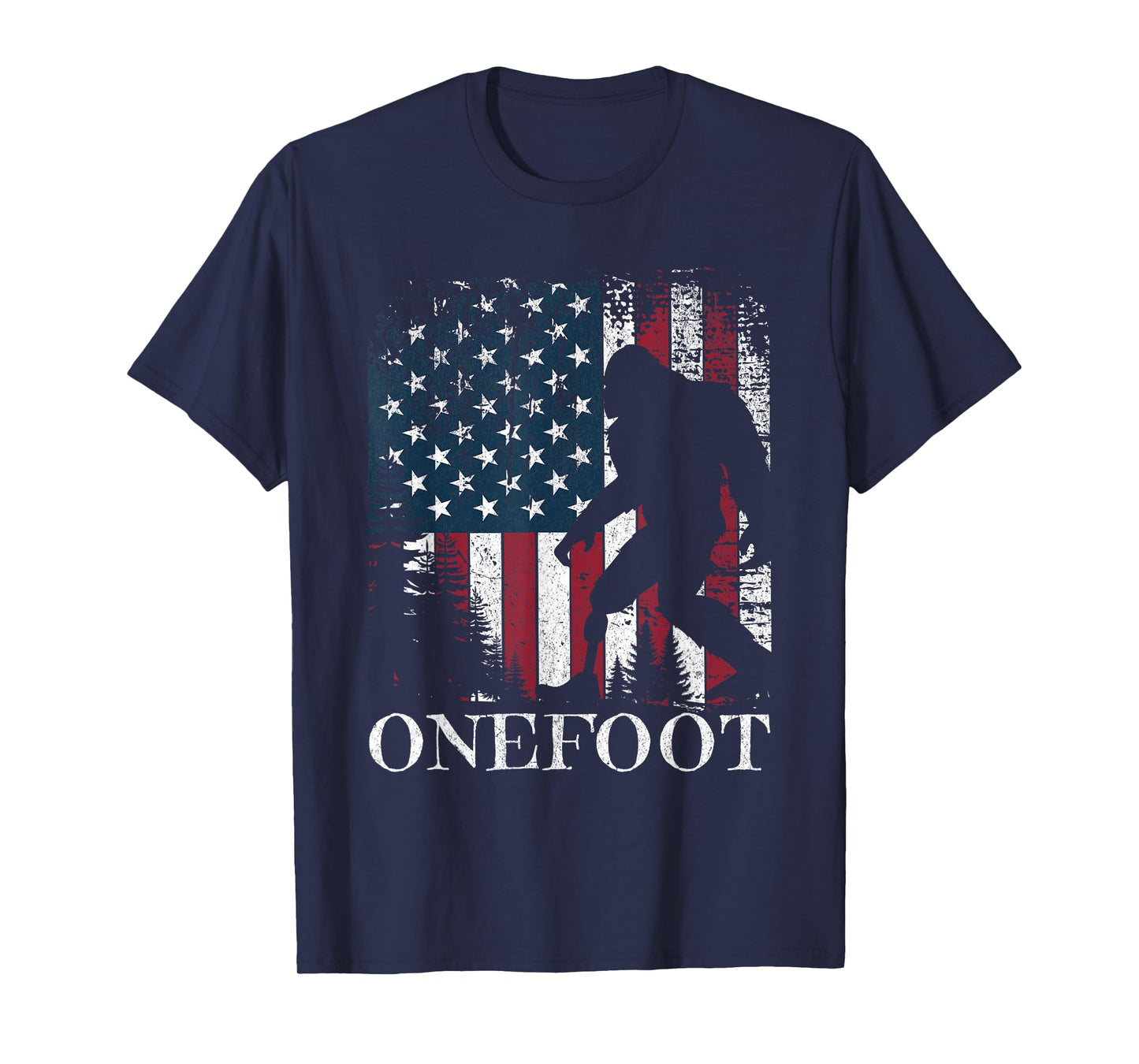 Onefoot Leg Amputee Recovery Bigfoot Funny Vintage Sasquatch T-Shirt