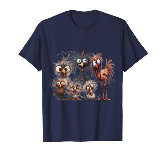 Funny Chicken Lovers - Crazy Chicken Family Matching Eagerly Funny Chicken Art T-Shirt - Unisex, Black, Small, Short Sleeve, T-Shirt