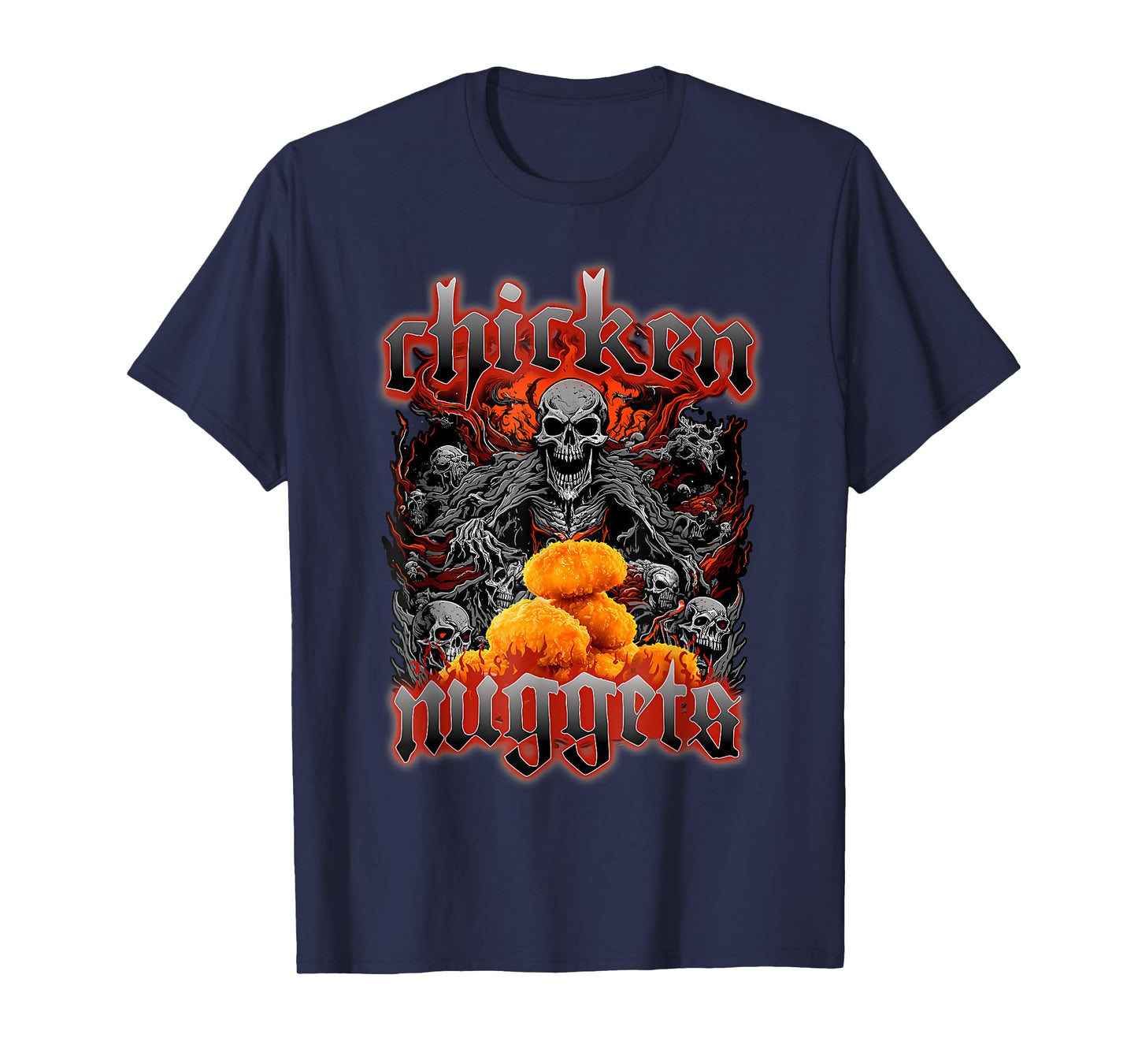 Chicken Nuggets Heavy Metal World Tour Hardcore Music T-Shirt