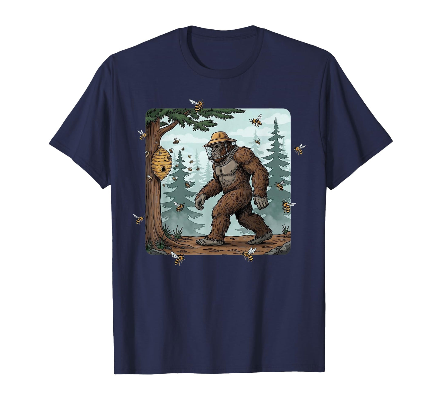 Sasquatch Beekeeper Bigfoot Honeybee Apiary Bees Beekeeping T-Shirt