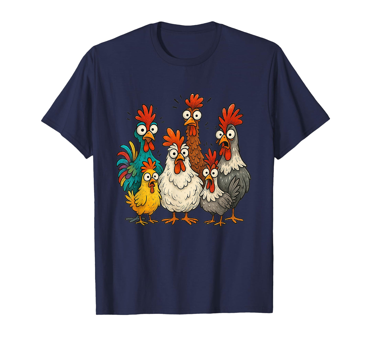 Crazy Chicken Art Gift for Men Women Kids Boys Family Fans T-Shirt