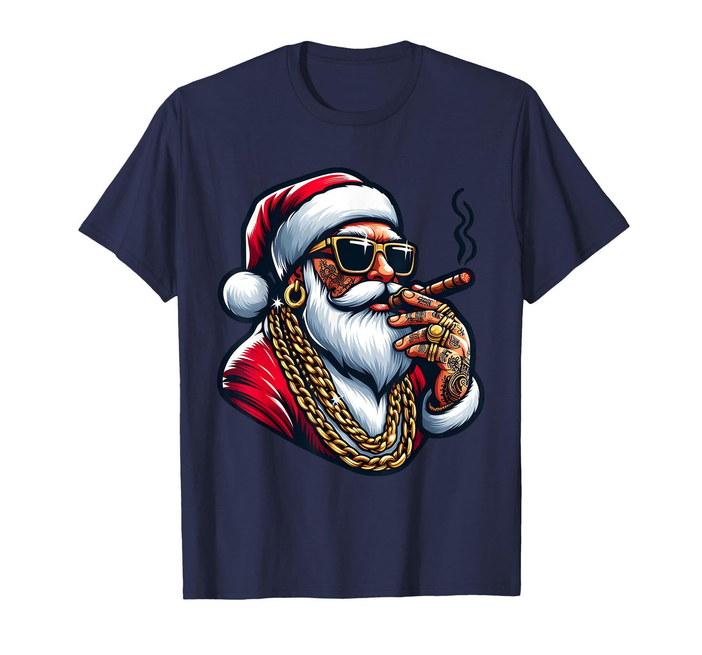 Gangsta Wrapper Funny Cool Santa Gangster Pajama Christmas T-Shirt