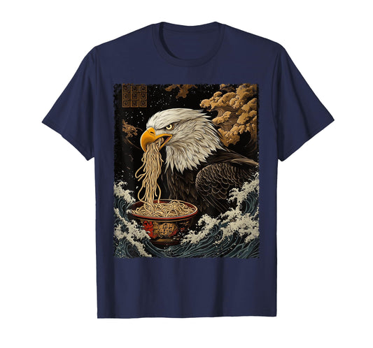 USA Patriotic American 4th of July Bird Eating Ramen Noodles T-Shirt
