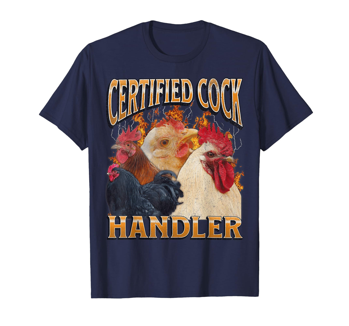 Certified Cock Handler Funny Offensive Adult Humor Bootleg T-Shirt