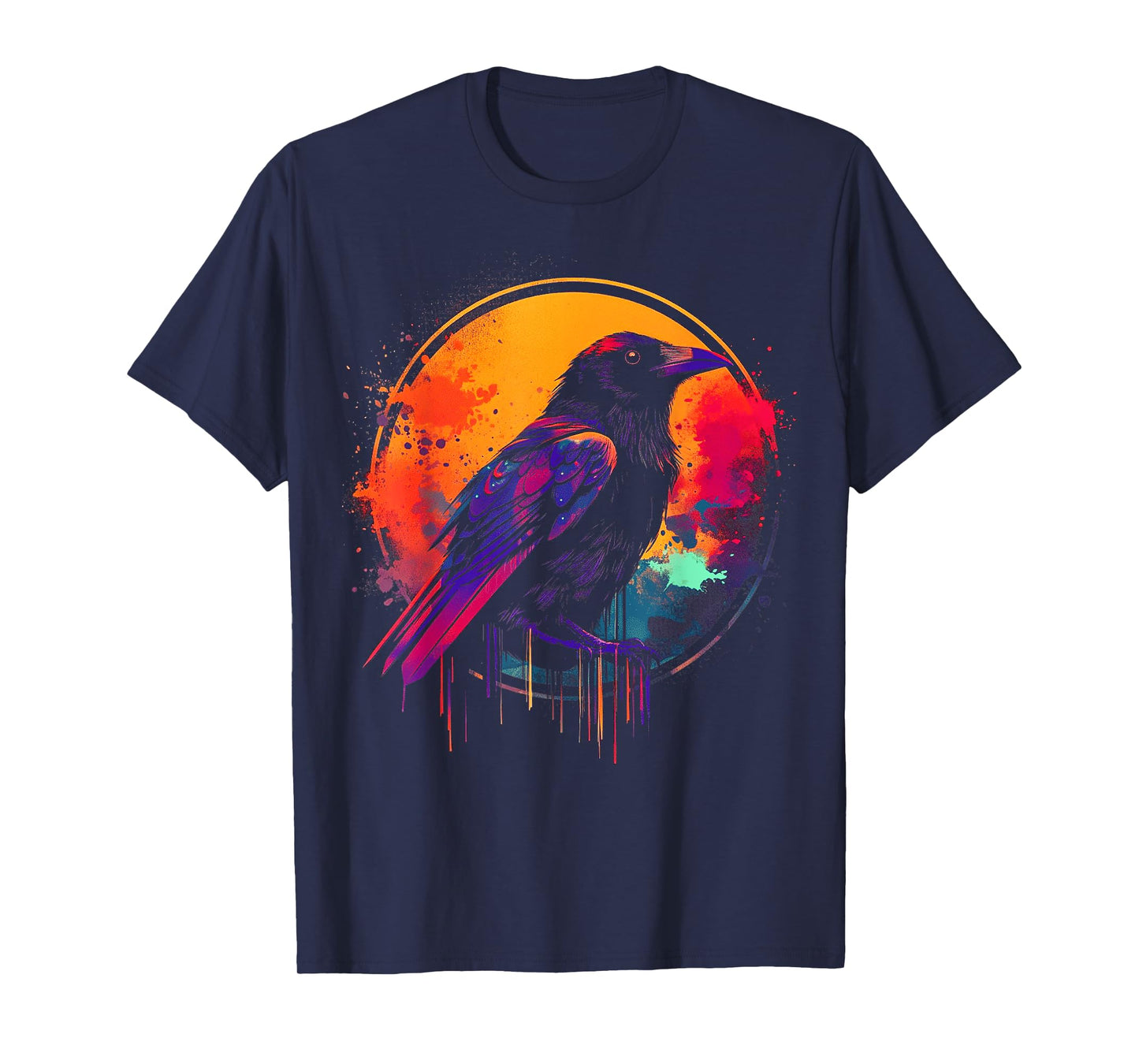 Raven illustration Occult Pagan Crow Witchcraft Viking Raven T-Shirt