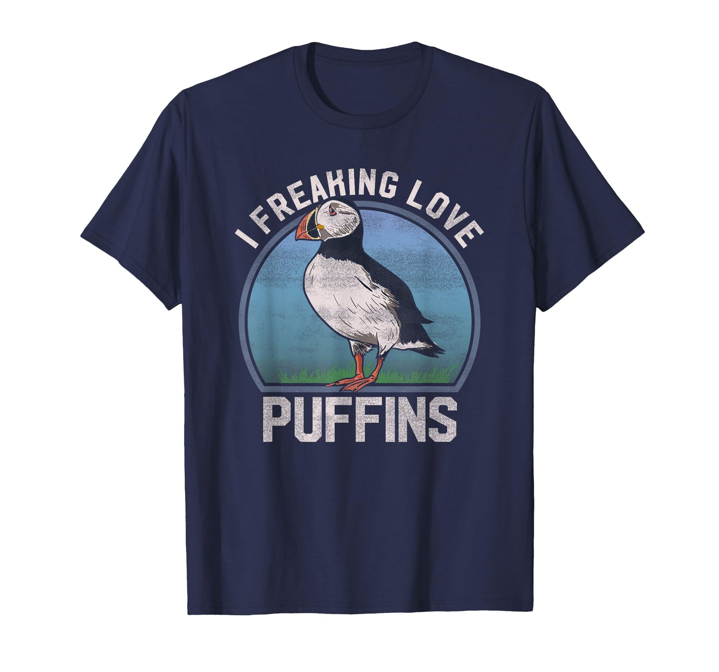 "I Freaking Love Puffins" Funny Seabird Puffin T Shirt T-Shirt