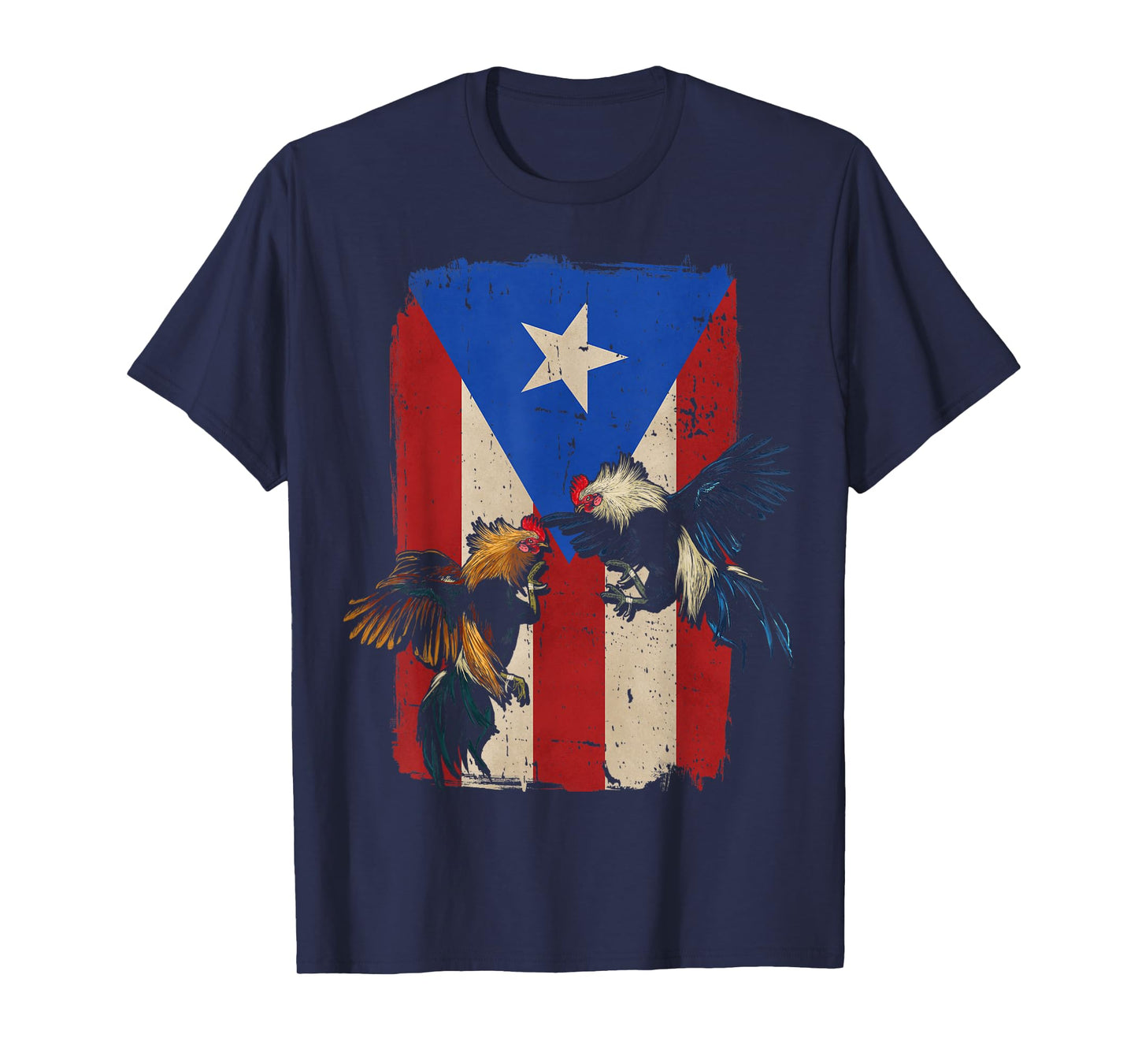 Puerto Rico Flag Cockfighter Game Fowl Cockfighting Rooster T-Shirt