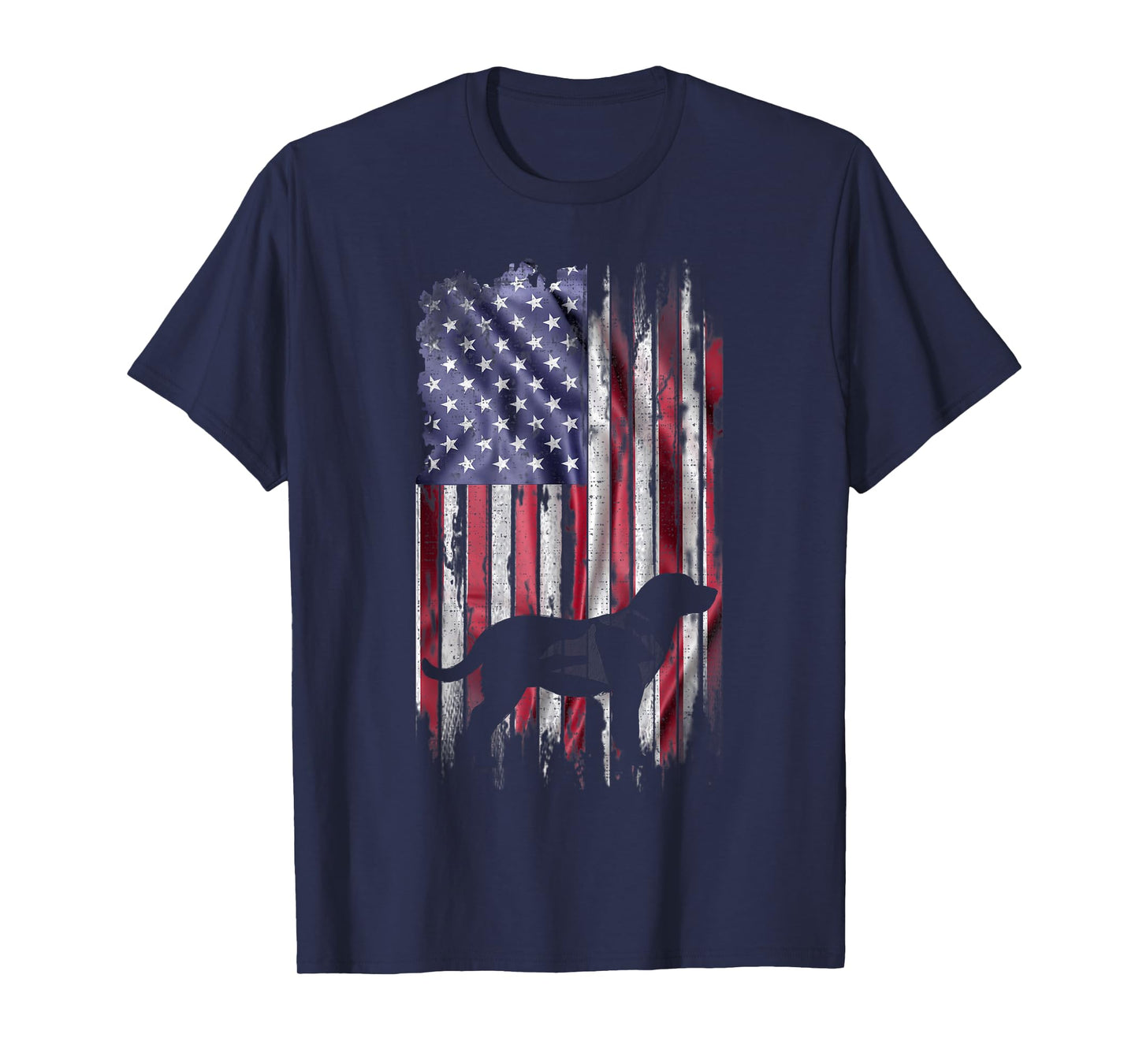 Vintage USA Flag Love Labrador Retriever Dog Lab Silhouette T-Shirt