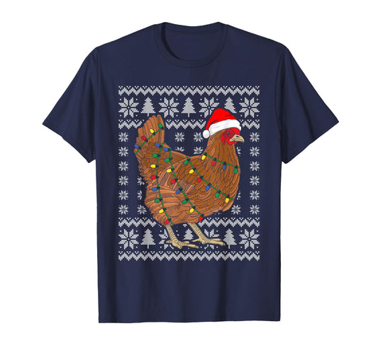 Ugly Christmas Sweater Funny Chicken Christmas T-Shirt