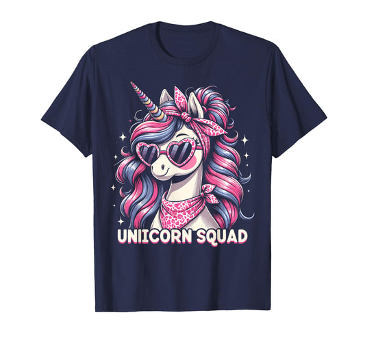 Unicorn Squad - Graceful Unicorn with leopard Bandana T-Shirt