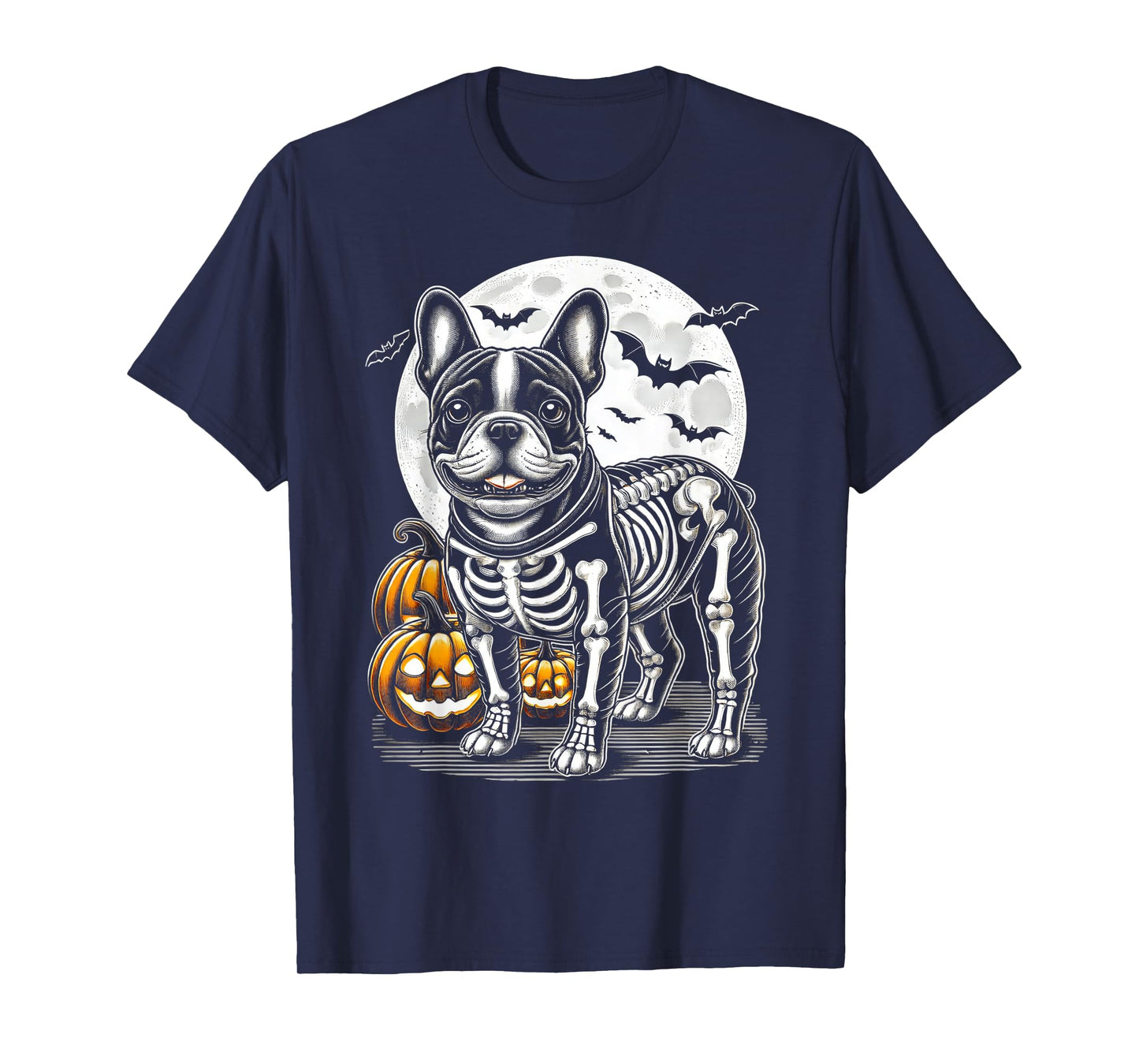Cute Frenchie Halloween Skeleton French Bulldog Puppy Bones T-Shirt
