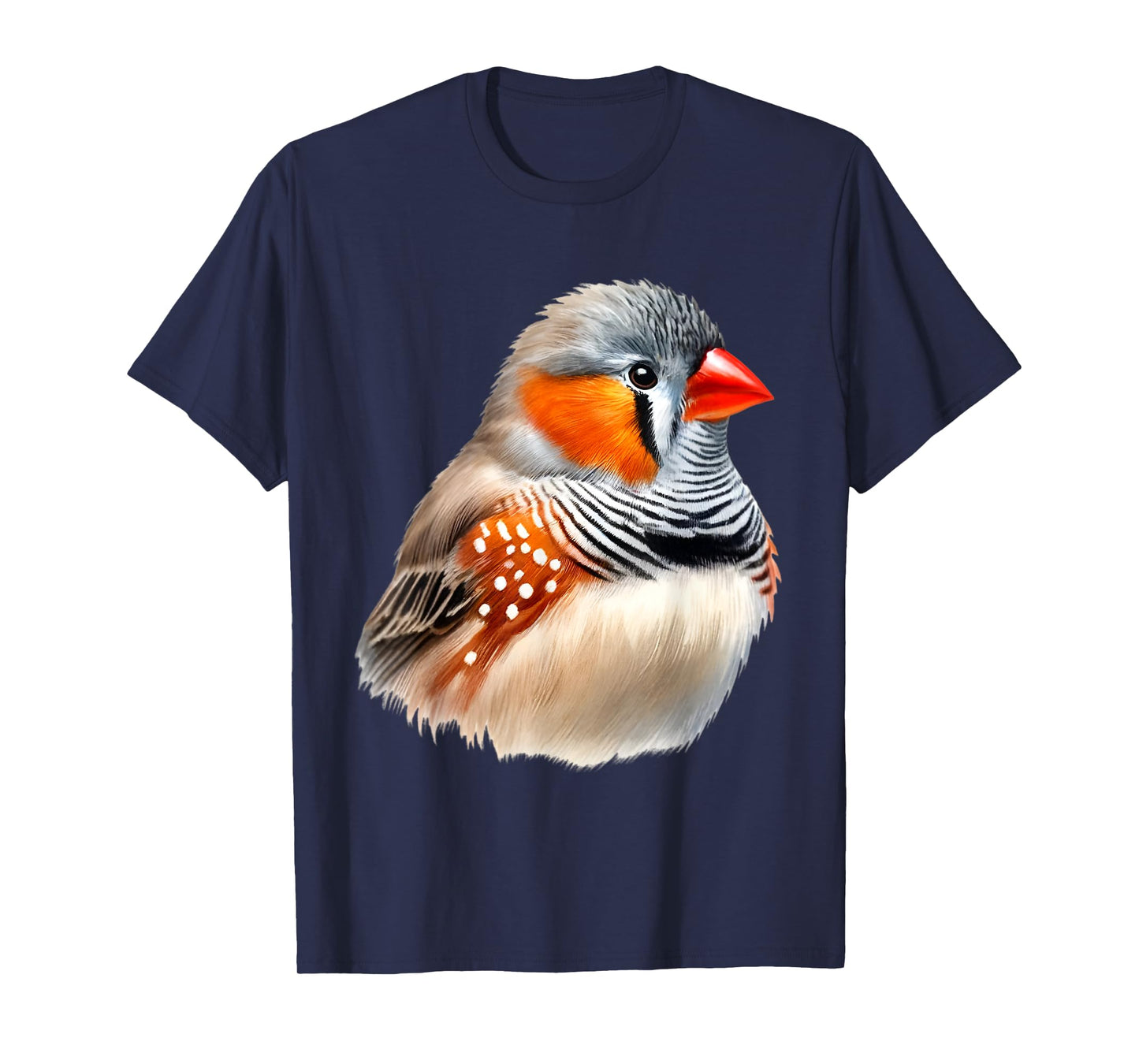 Zebra Finch Bird Vibrant Realistic Artwork T-Shirt
