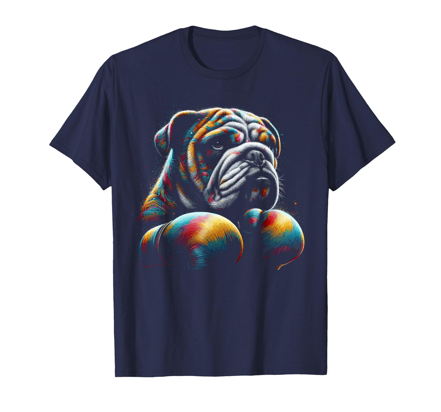 Funny Kickboxing or Boxing Bulldog Dog T-Shirt for Men Women Kids