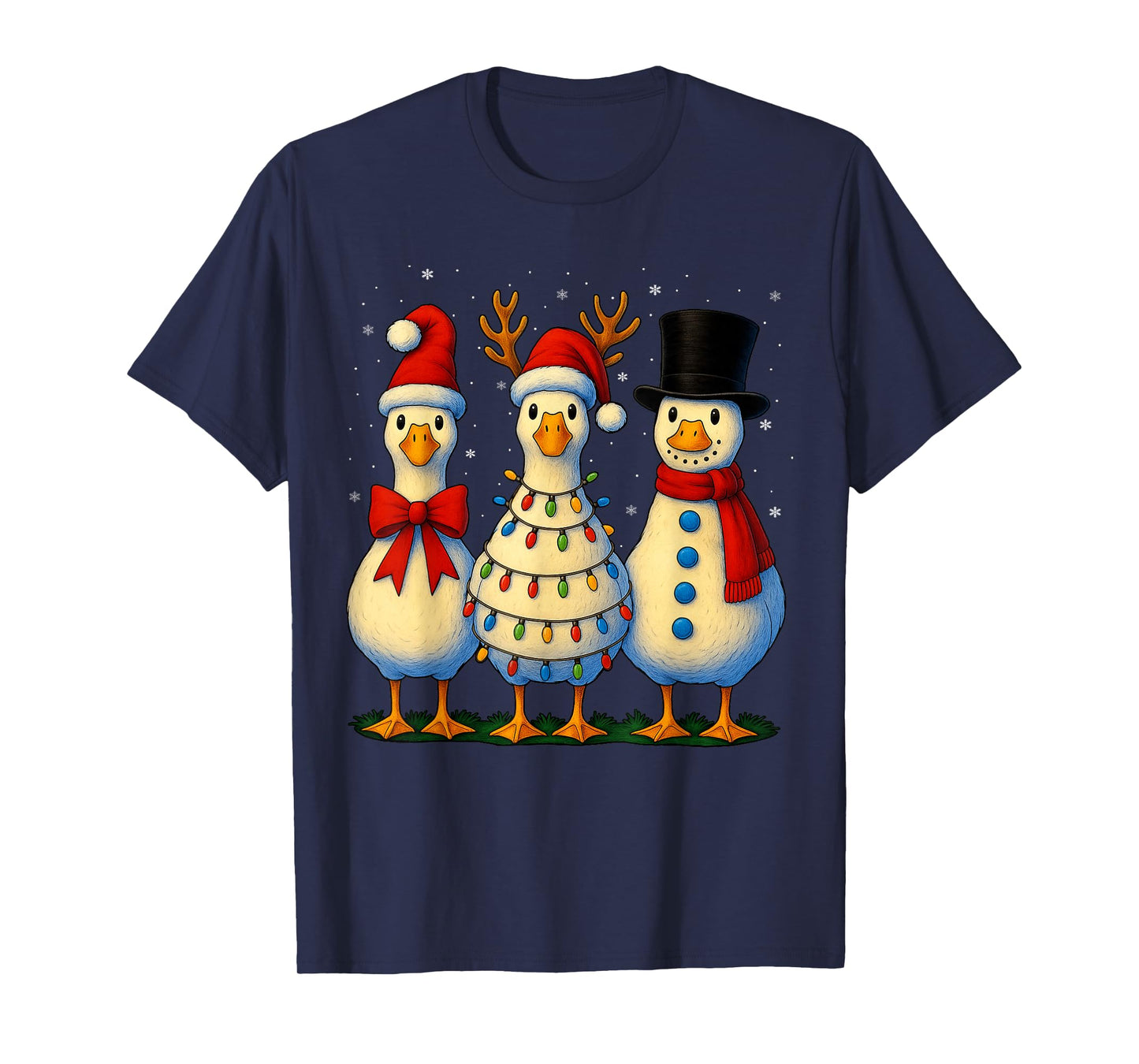 HUGvyn Christmas: Funny Santa Goose Silly Merry Goose Xmas T-Shirt