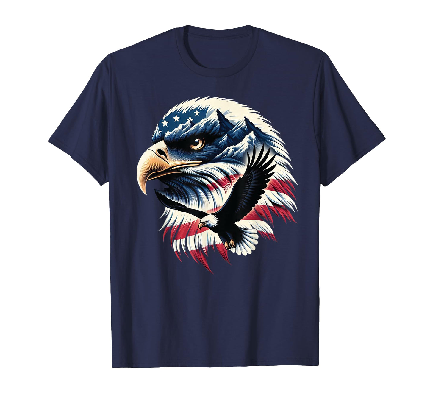 Patriotic Eagle USA Flag 4th Of July Man Woman Art T-Shirt