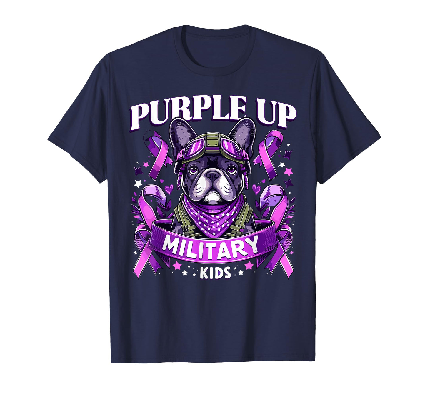 Purple Up Military Child For Military Kids French Bulldog T-Shirt