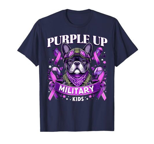 Purple Up Military Child For Military Kids French Bulldog T-Shirt