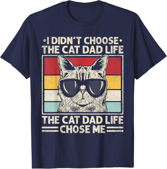 Cat Dad Shirts For Men Funny Cat Daddy Father's Day Cat Dad T-Shirt