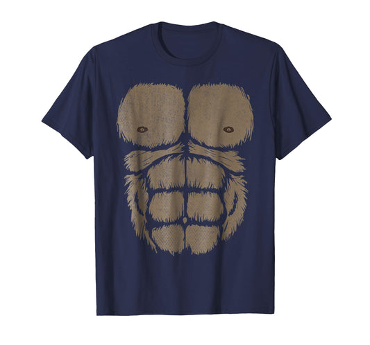 Gorilla Chest Muscle Belly Monkey Ape DIY Costume Kids Adult T-Shirt
