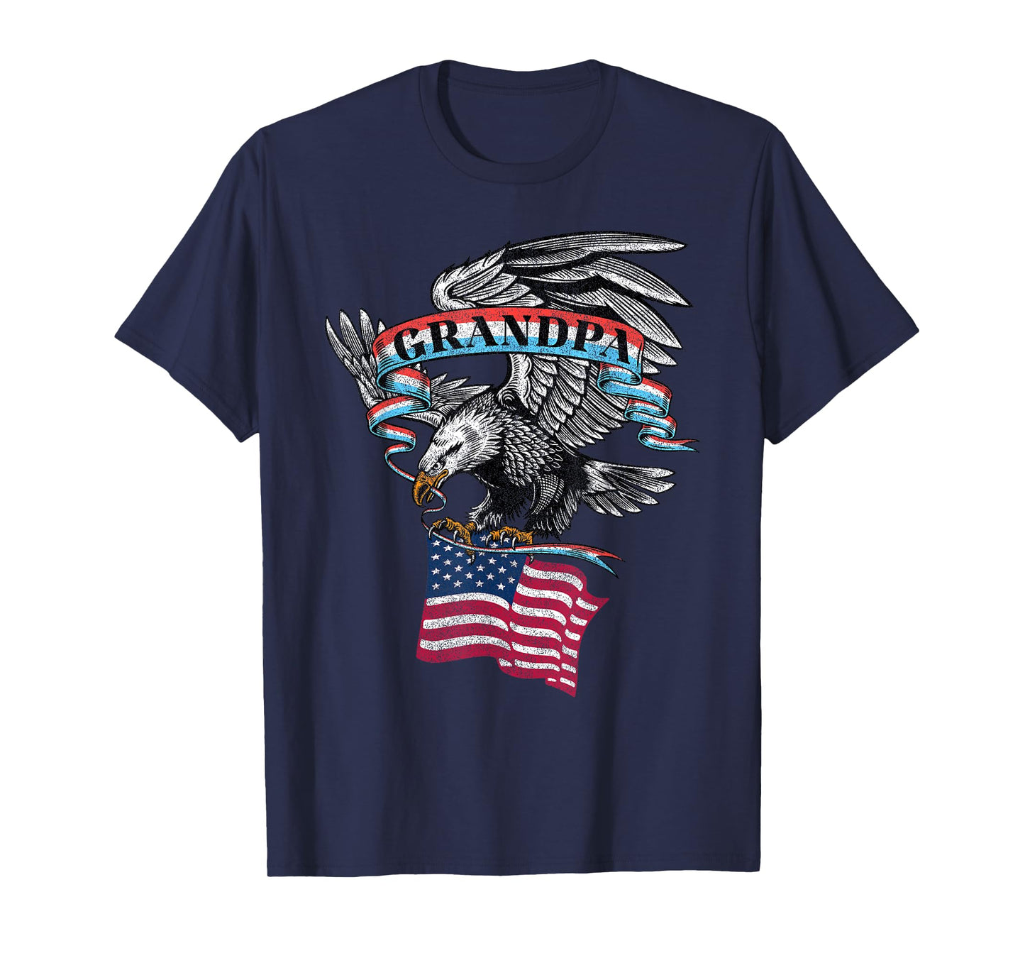 Grandpa American Flag USA Eagle Vintage Graphic T-Shirt