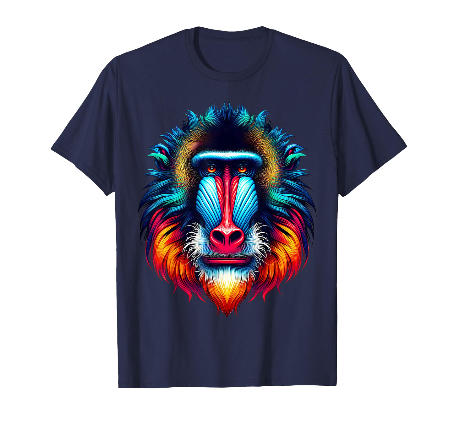 Cool Mandrill Monkey Spirit Animal Illustration Tie Dye Art T-Shirt