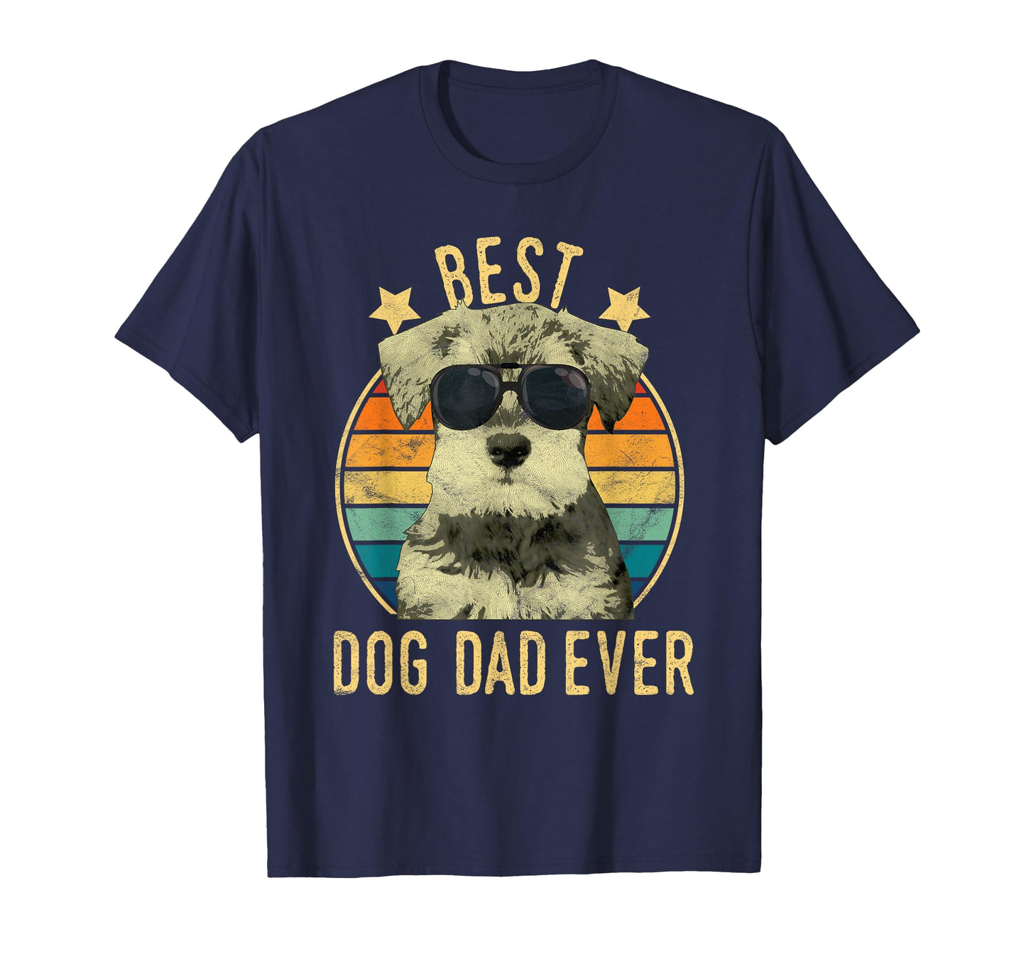 Best Dog Dad Ever Miniature Schnauzer Father's Day Gift T-Shirt for Men