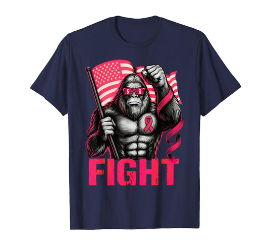 Bigfoot Pink Ribbon Fight Breast Cancer Awareness T-Shirt