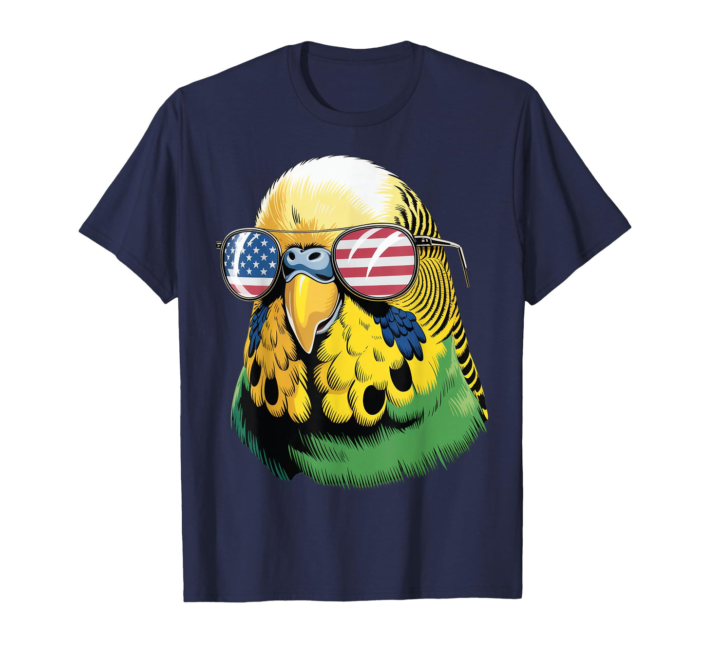 Patriotic Budgie with Sunglasses T-Shirt