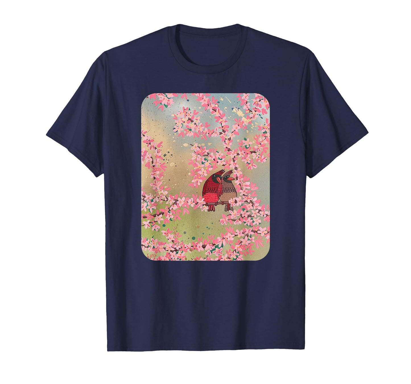 In the Cherry Blossoms (Cardinals in Love) T-Shirt