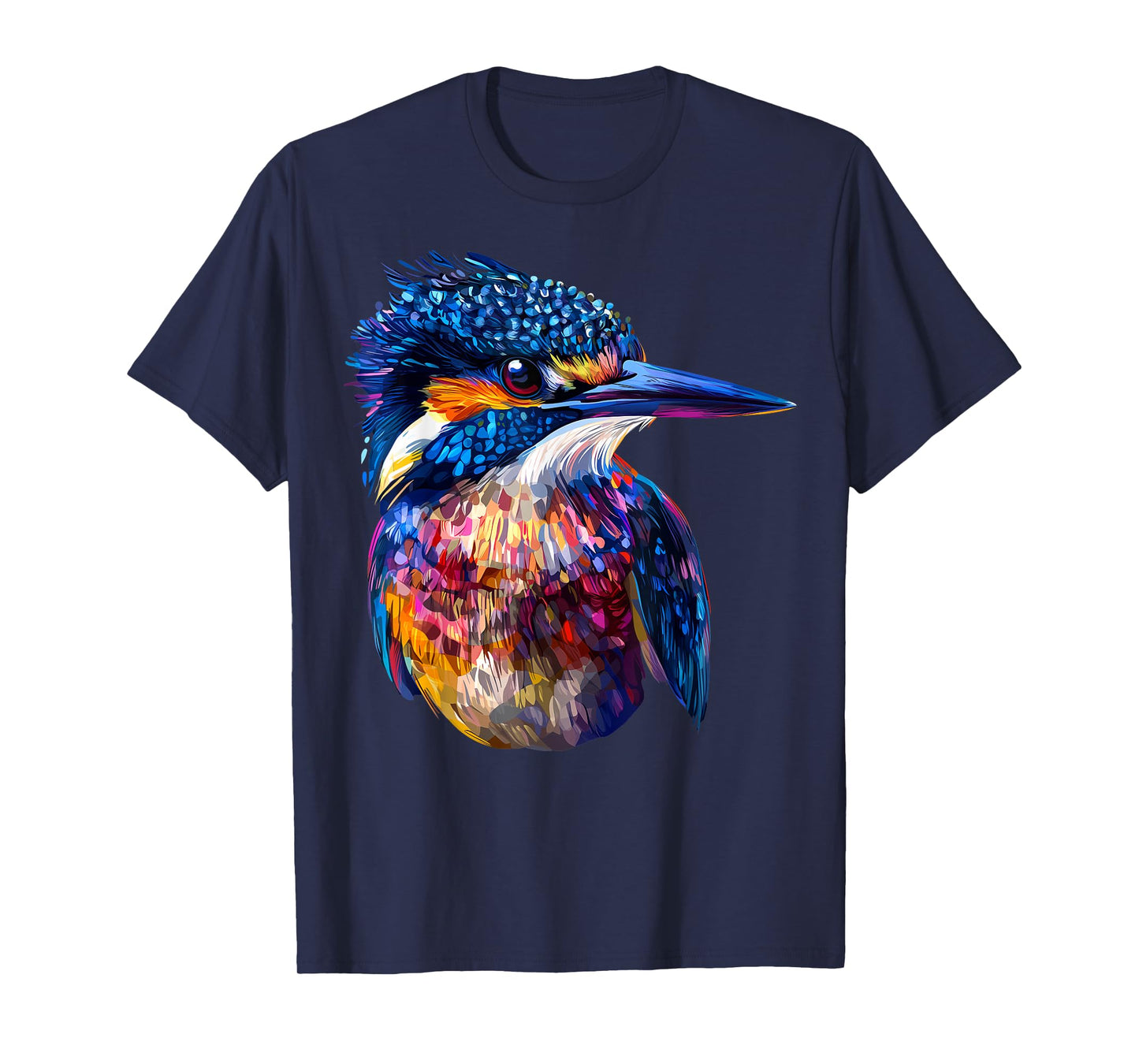 Colorful Belted Kingfisher Bird Animal Lover Men Women Black T-Shirt