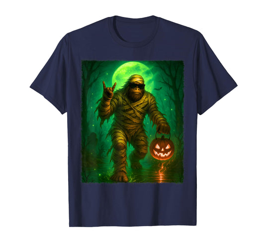 Funny Mummy Bigfoot Jack O Lantern Halloween Costume Men T-Shirt