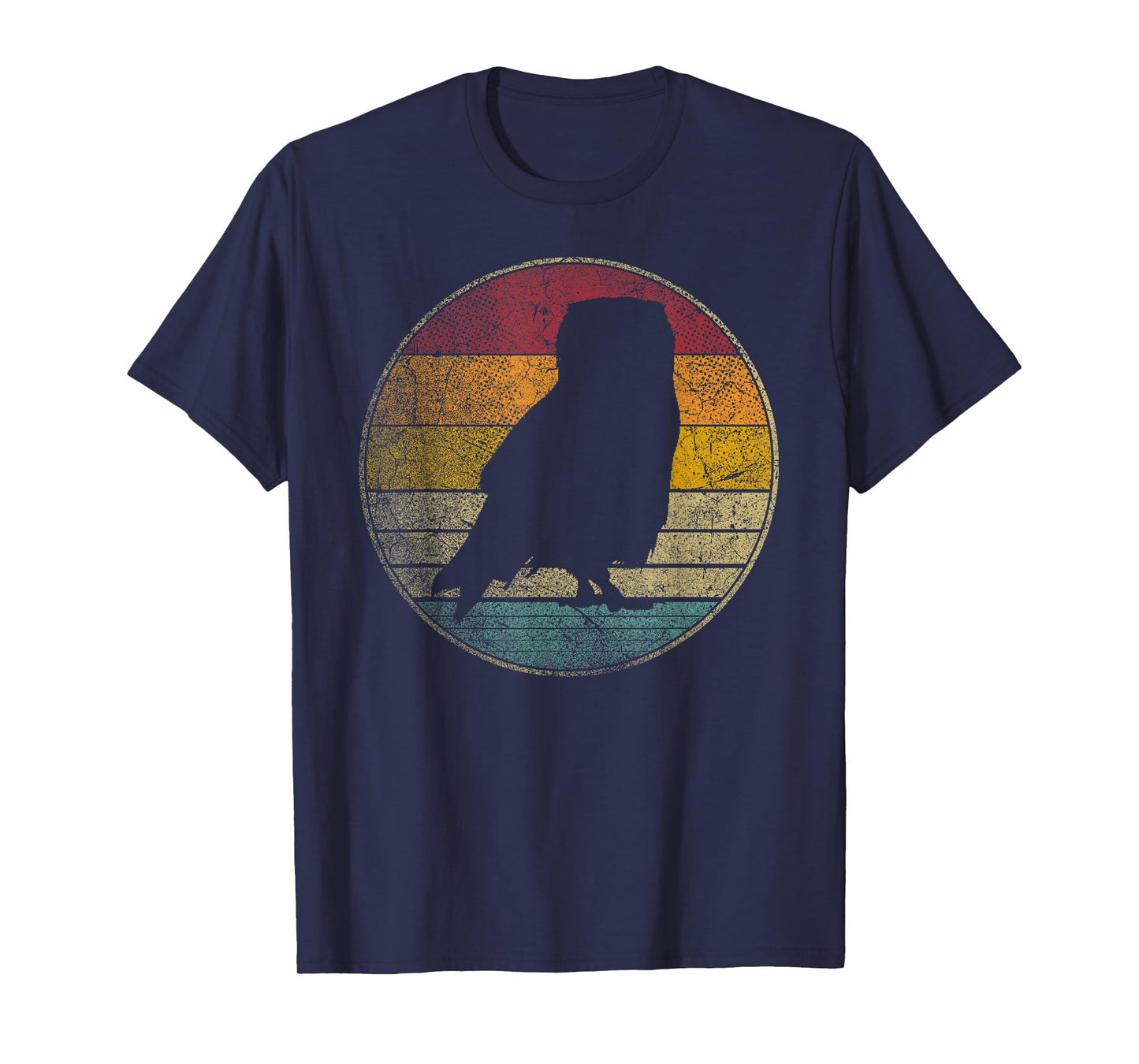 Owl Bird Vintage Distressed Retro Silhouette 70's 80's T-Shirt