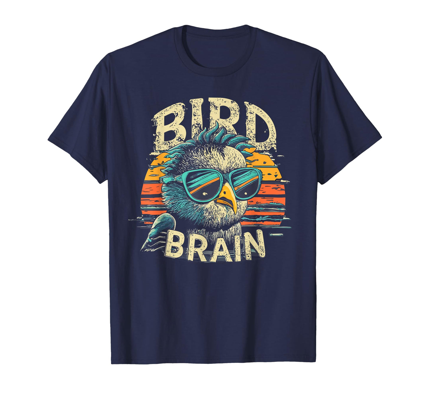 I heart Birds Funny Bird Brain Vintage Retro Sunset Cute T-Shirt
