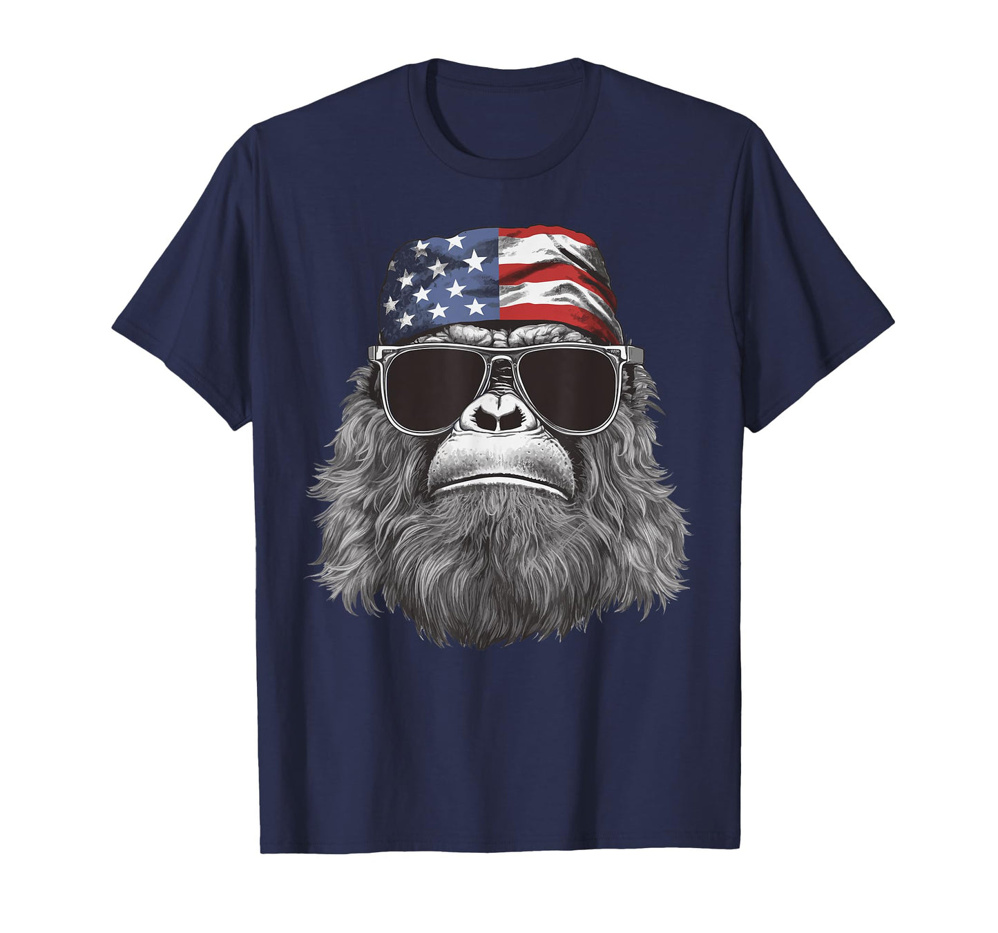 Bigfoot 4th of July American USA Flag Patriotic Kids T-Shirt