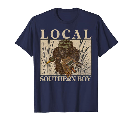 Local Southern Boy Duck Hunting Black Lab Outdoor Vintage T-Shirt