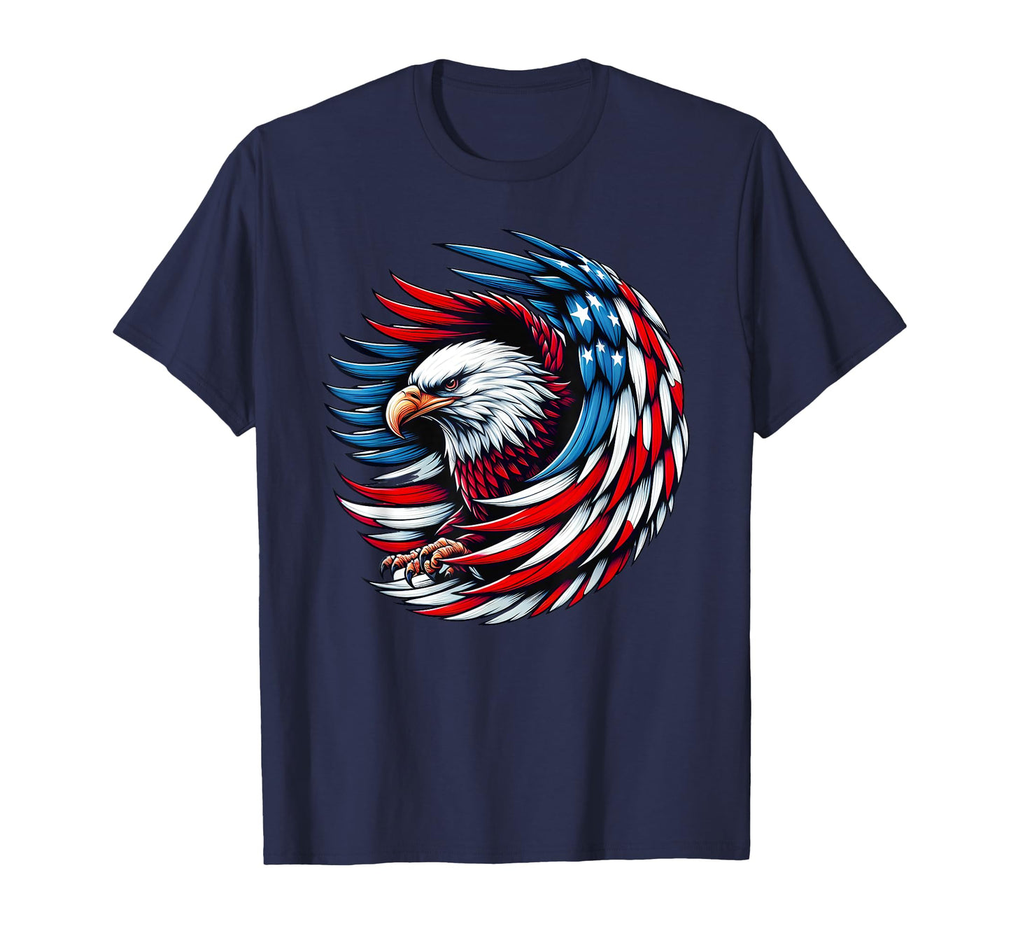 American Bald Eagle USA Flag 4th of July Patriotic Eagle T-Shirt for Women Kids Men