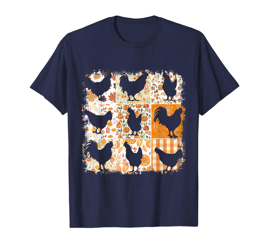 Fall Chickens Thanksgiving Farmhouse Aesthetic Autumn Vibes T-Shirt