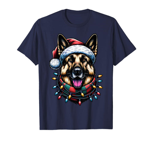Christmas German Shepherd Xmas Shepherd Mom Dog Lover Womens T-Shirt