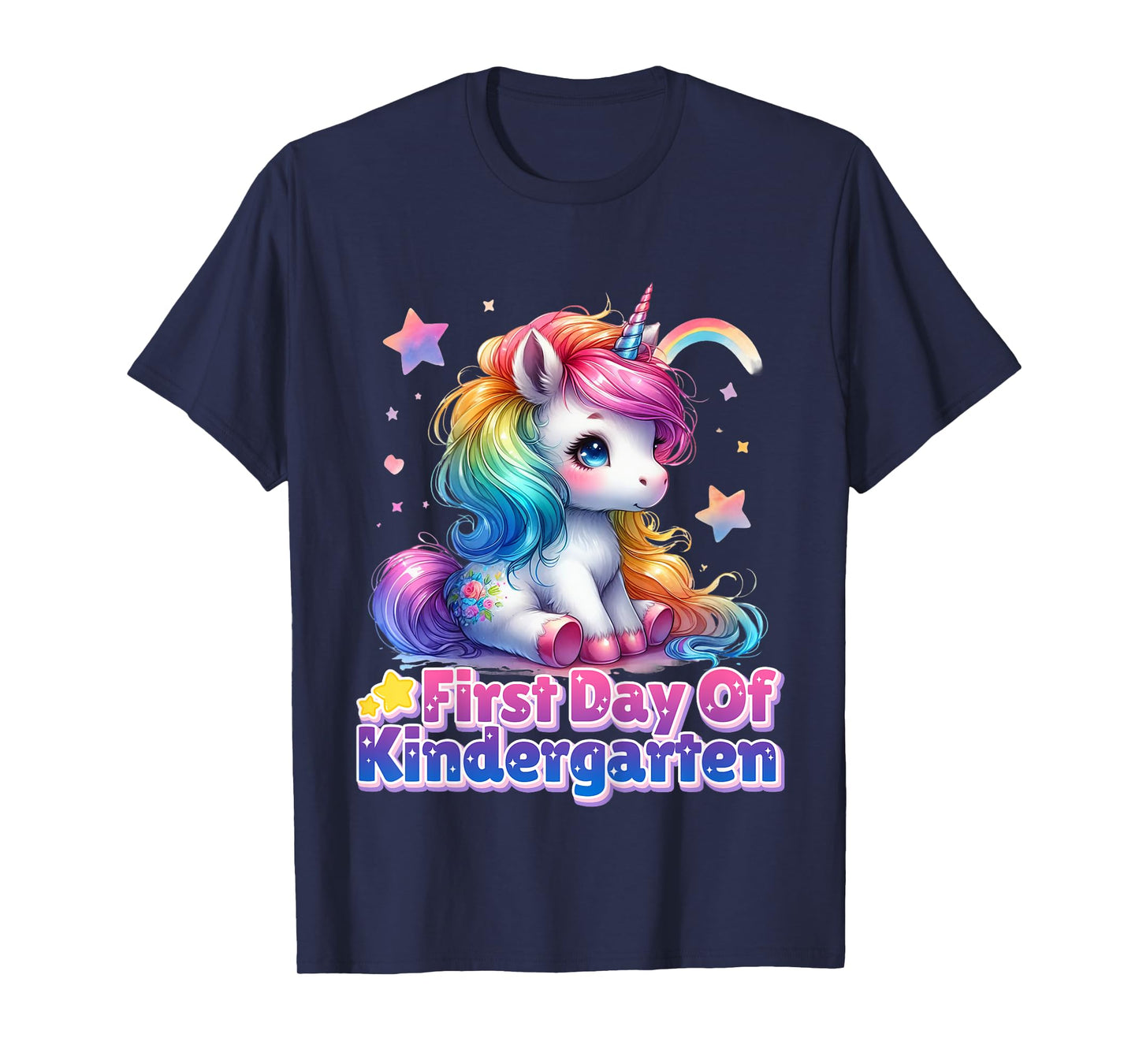 First Day Of Kindergarten Unicorn Back To School Girls Kids T-Shirt