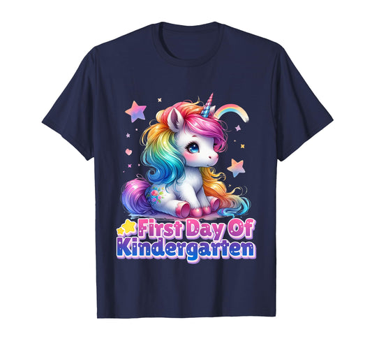 First Day Of Kindergarten Unicorn Back To School Girls Kids T-Shirt